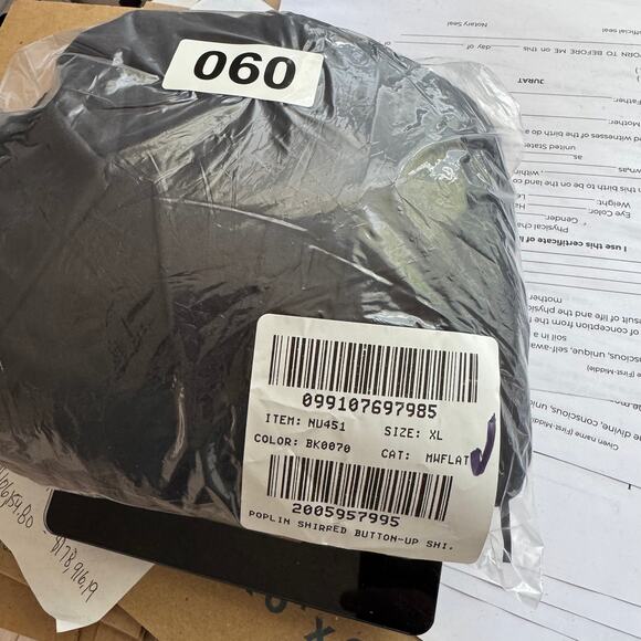 Madewell Poplin Shirred Button-Up Shirt Womens XL Black Ruffle Cap Sleeve NU451 - Picture 8 of 8